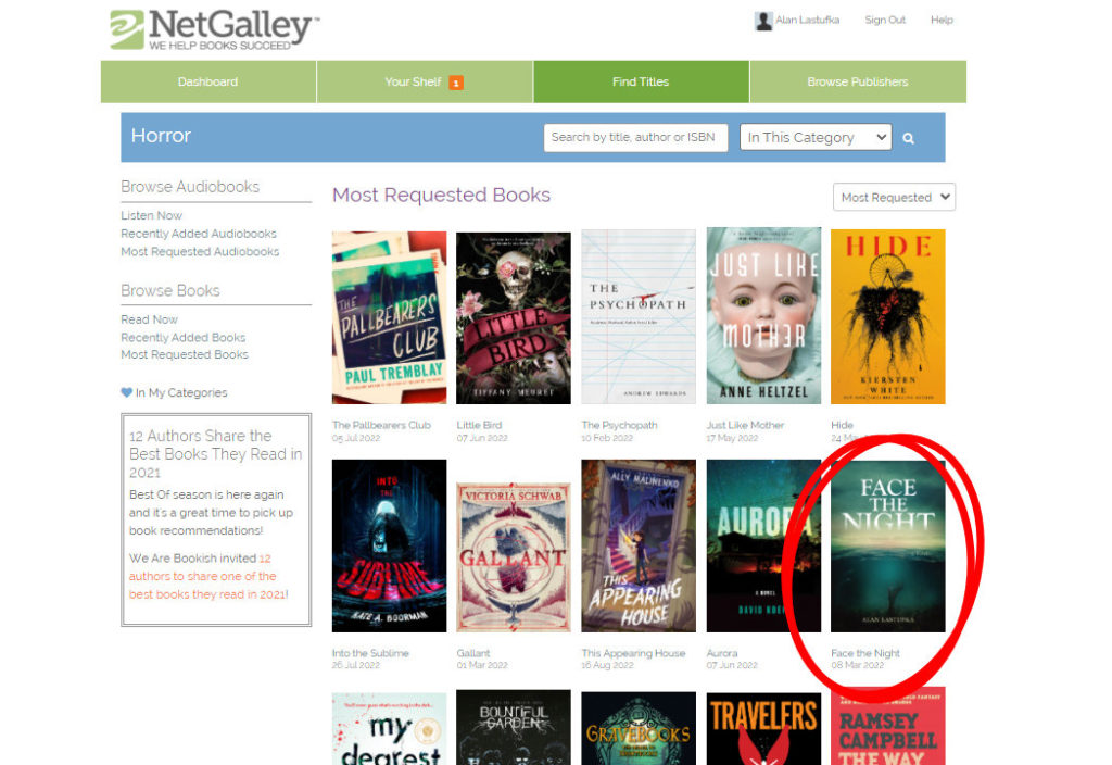 NetGalley Most Requested Horror Top Ten
